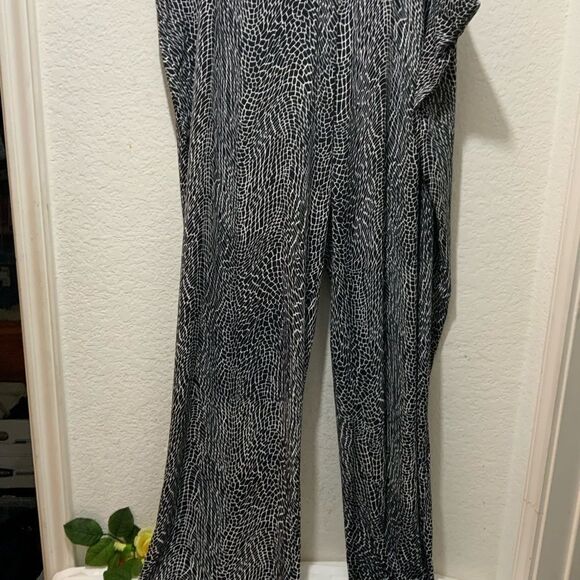Susan Graver Liquid Knit Pants Woman Size 2X Pull On Heavy Printed Ankle Stretch - Picture 2 of 10